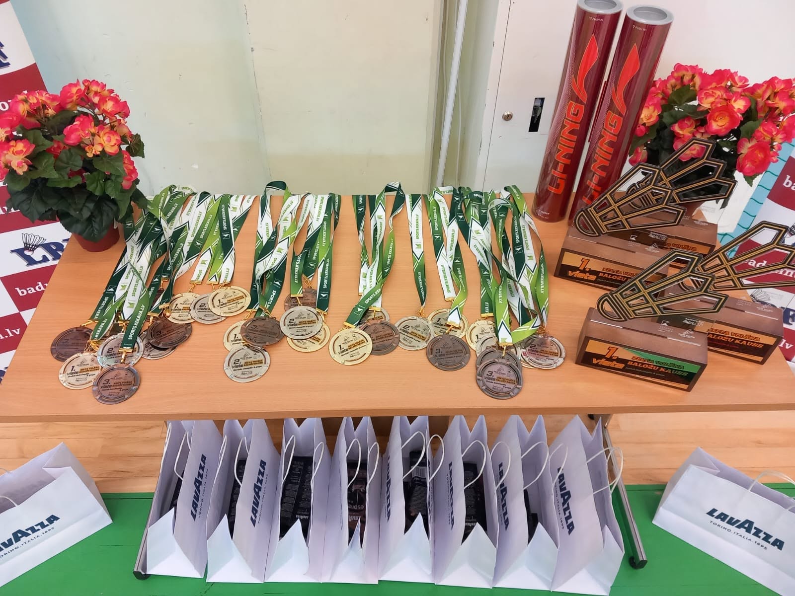 Medals and trophies ready for tournament day
